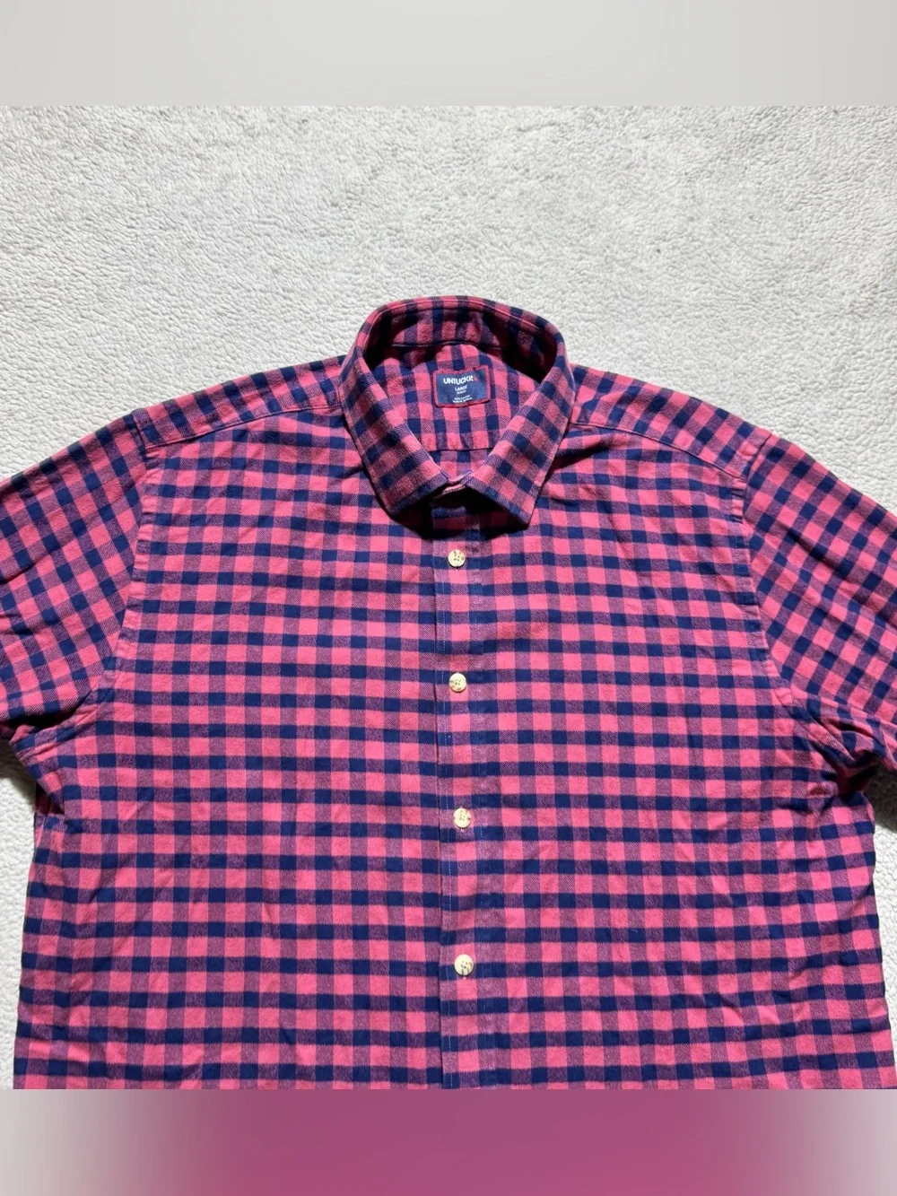 UnTuckIt Shirt Mens Large Slim Fit Plaid Button-Up Long Sleeve Collared Bricco